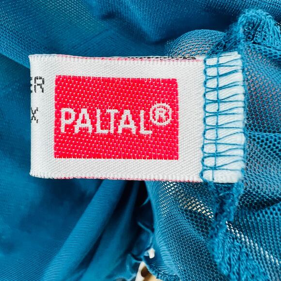 Paltal MEDIUM VINTAGE 90's Blue Floral Lace Fairy Babydoll Camisole Tank Top - Picture 7 of 8